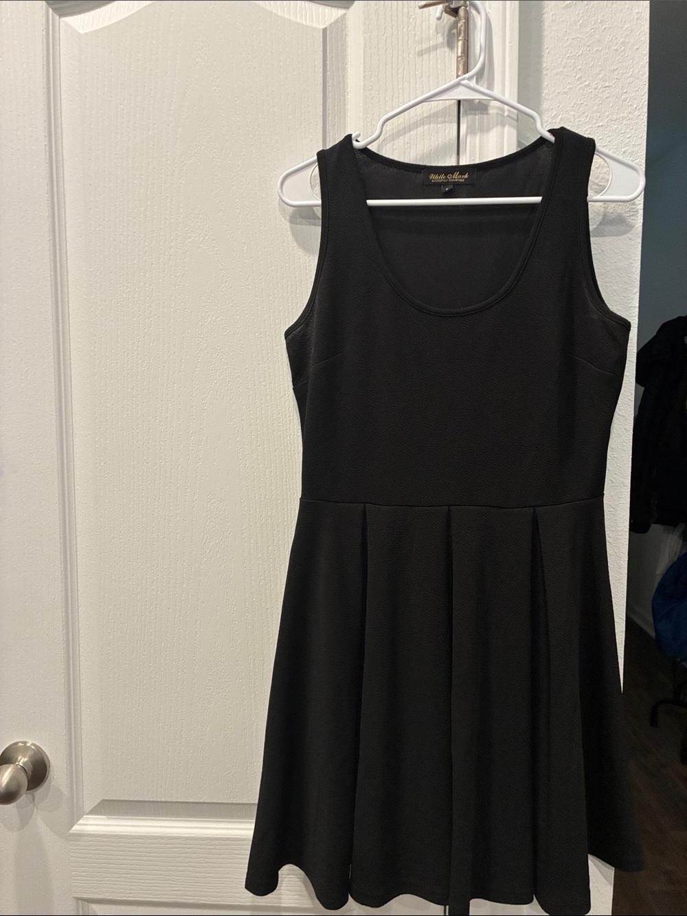 White Mark Black Scoop Neck Fit-&-Flare Mini Dress
